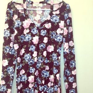 Floral long sleeve cotton dress. Melrose Ave.